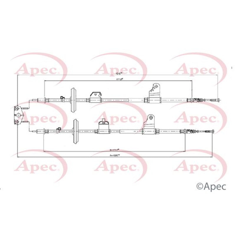 Apec Handbrake Cable Left Rear CAB1786