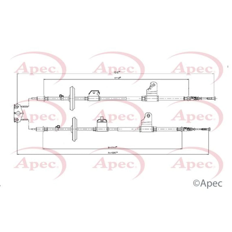 Apec Handbrake Cable Left Rear CAB1786