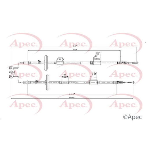 Apec Handbrake Cable Left Rear CAB1786