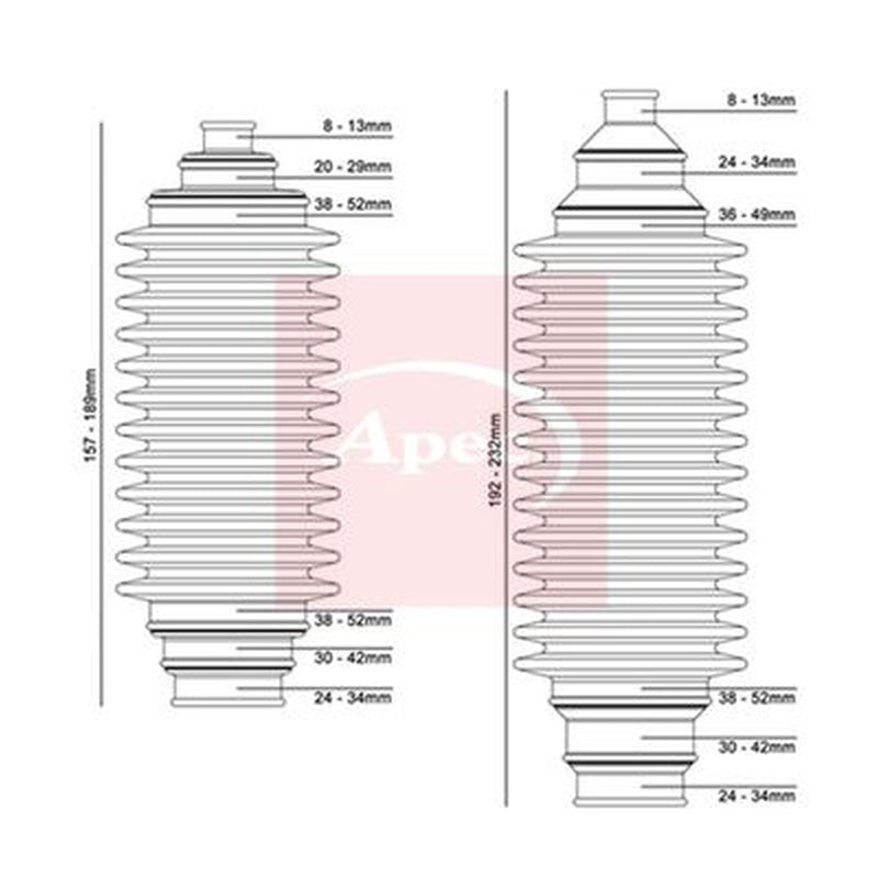 Apec Steering Bellow Kit Front ACB3005