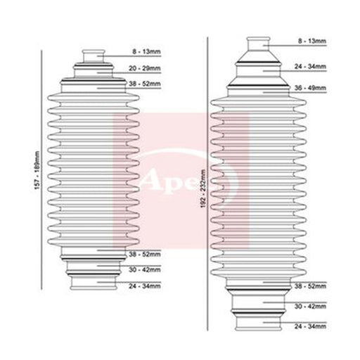Apec Steering Bellow Kit Front ACB3005