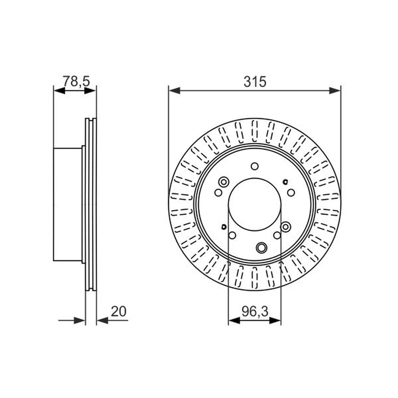 Bosch 2 x Vented Rear Brake Discs 0 986 479 793