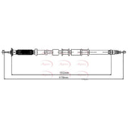 Apec Handbrake Cable Left Rear CAB1673