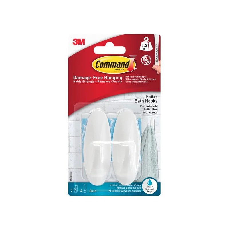 Command™ Command Water Resistant Medium Hooks x 2 17081B - 7100351437