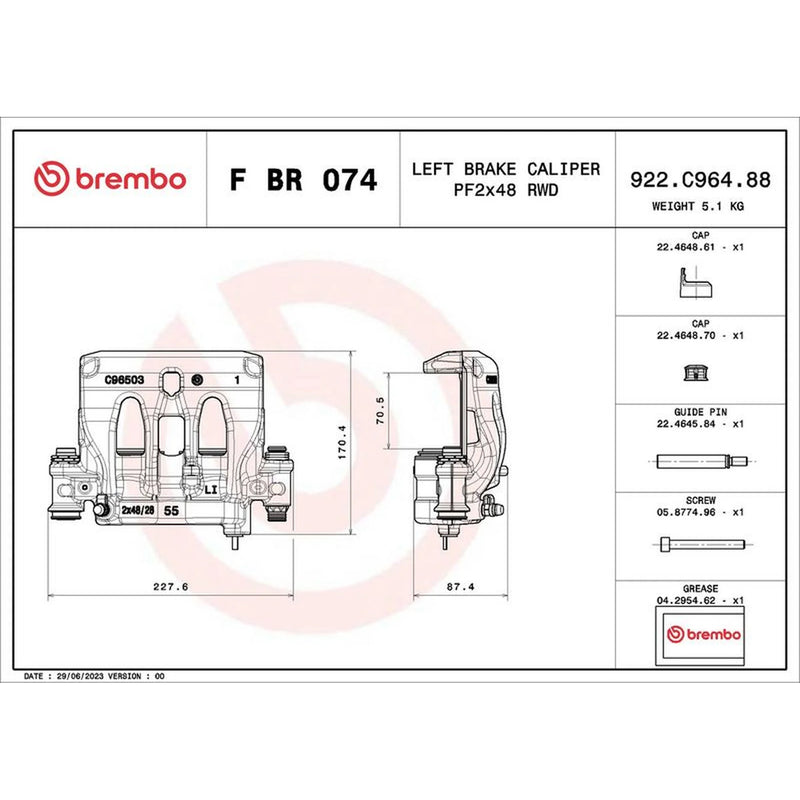 Brembo Brake Caliper Assembly FBR074