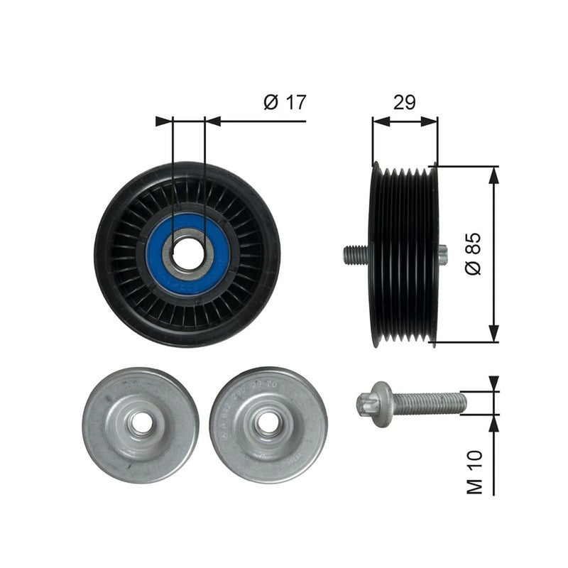Gates V-Ribbed Belt Deflection/Guide Pulley T36765