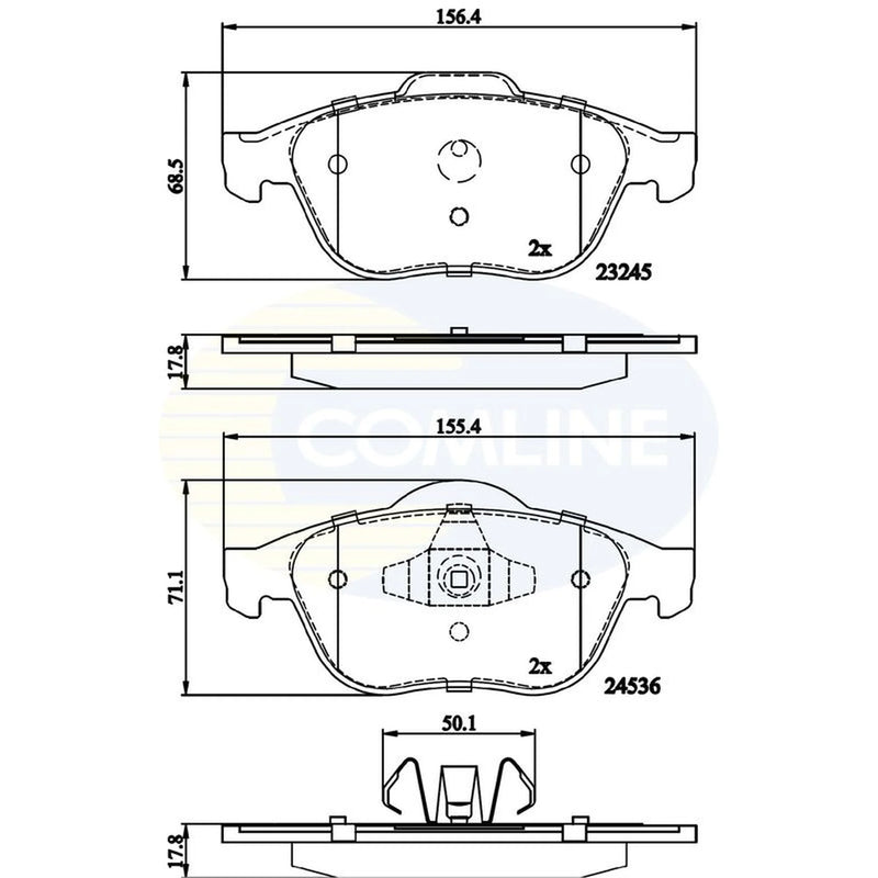 Comline 4 x Front Brake Pad Set CBP02020