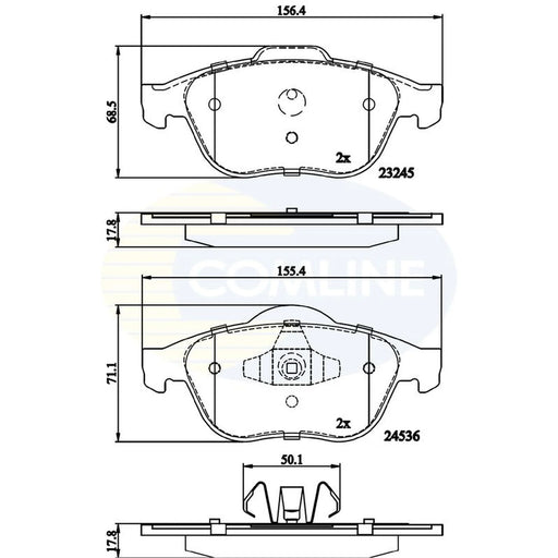 Comline 4 x Front Brake Pad Set CBP02020