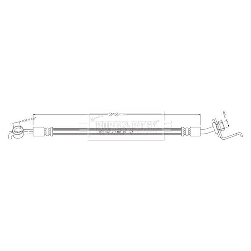 Borg & Beck Brake Hydraulic Hose Line Rear Left BBH8929