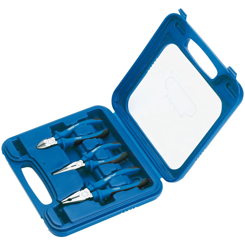 Draper Expert Pliers Set 3 Piece Heavy Duty Soft Grip