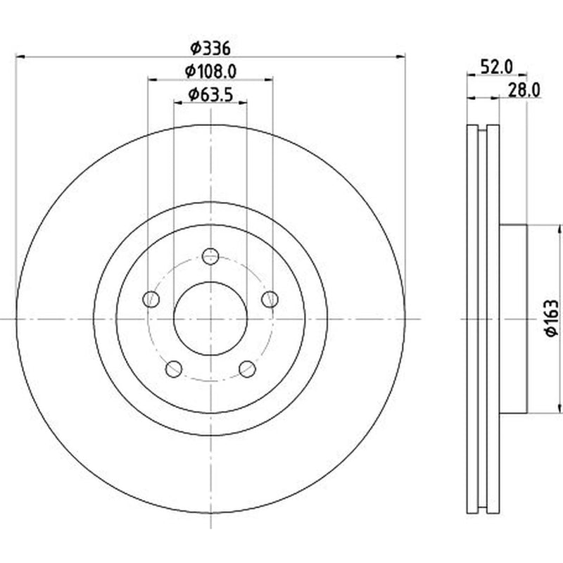 Mintex 2 x Internally Vented Front Brake Discs MDC2741