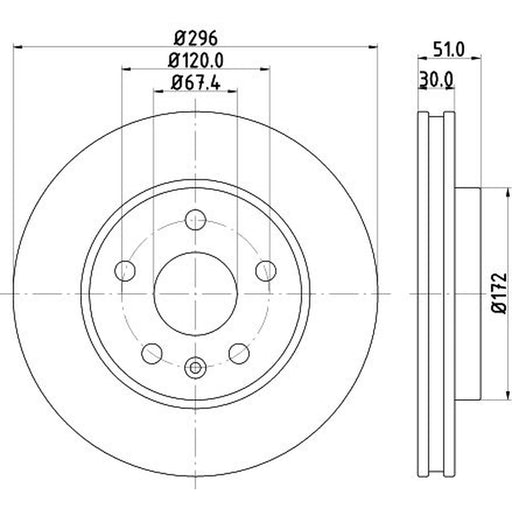 DON 2 x Internally Vented Front Brake Discs PCD10862