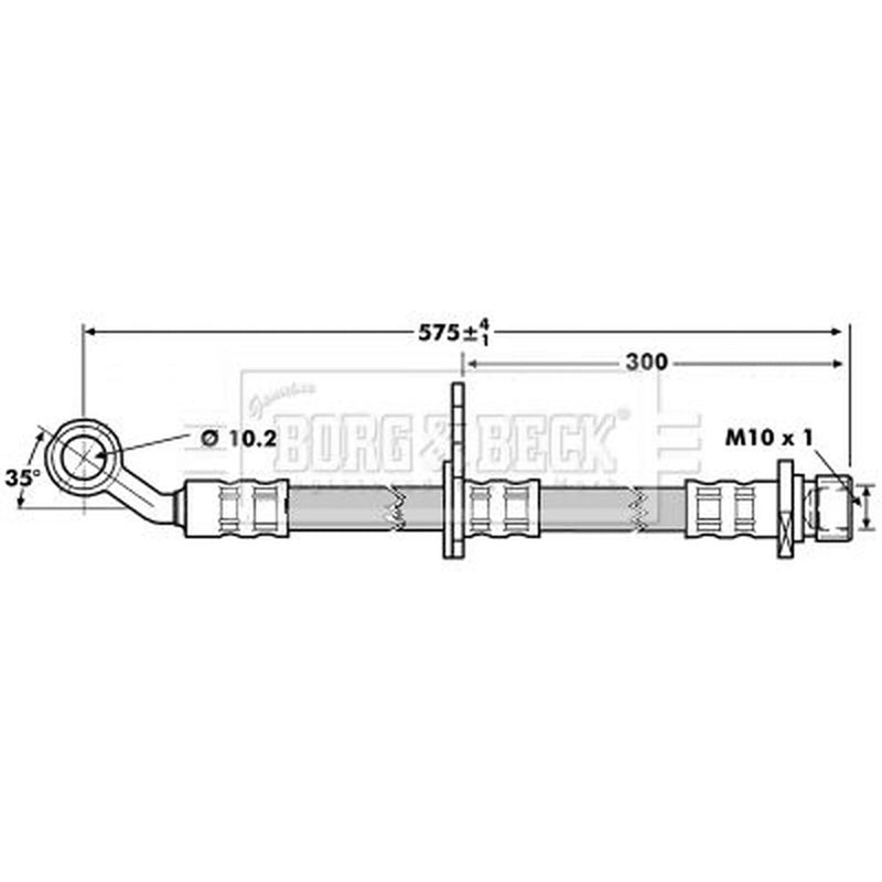 Borg & Beck Brake Hydraulic Hose Line Front Left BBH7016