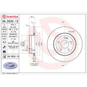 Brembo 2 x Steel Rear Brake Disc Hub Brake Discs 08.D530.13