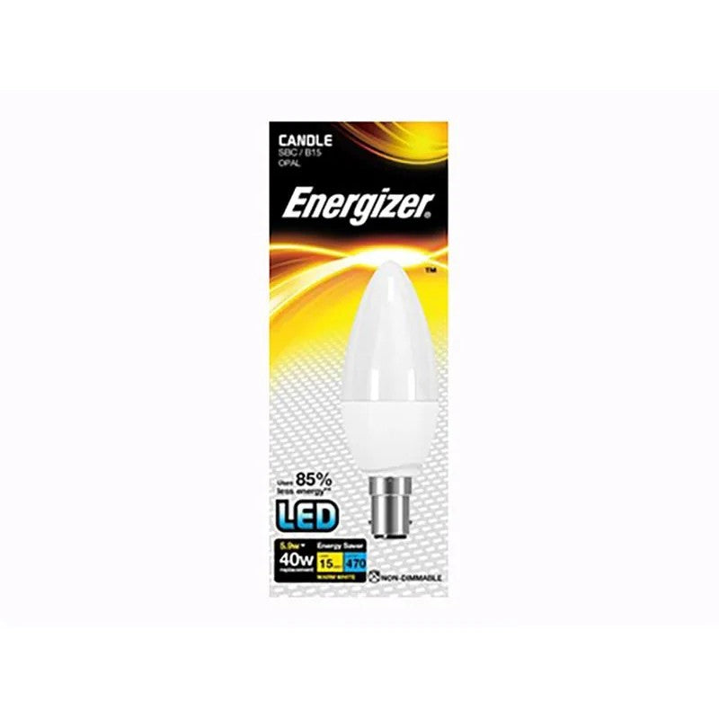 Energizer® Candle LED 470Lumens Warm White Opal B15 Boxed - S8878