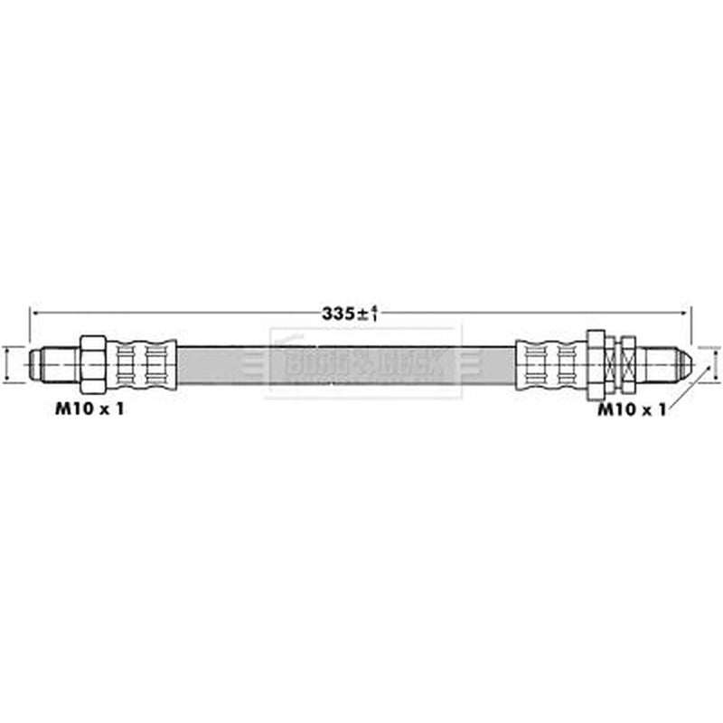 Borg & Beck Brake Hydraulic Hose Line Rear Left BBH6656