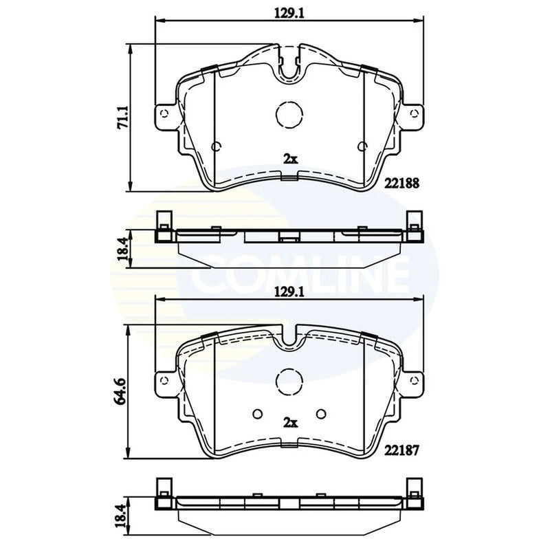 Comline 4 x Front Brake Pad Set CBP02261