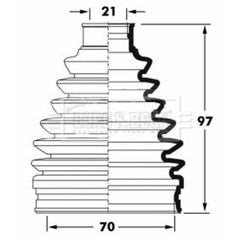 Borg & Beck Drive Shaft Bellow Kit Front Left Thermoplast BCB6066