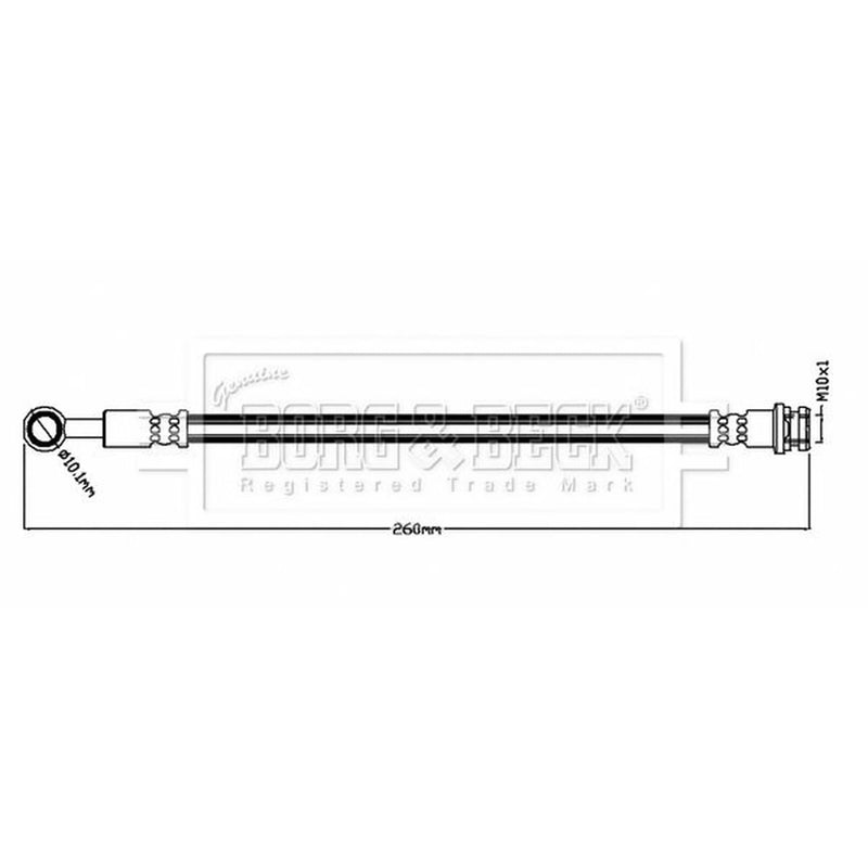 Borg & Beck Brake Hydraulic Hose Line Rear Left BBH8846
