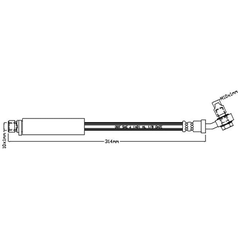 Juratek Brake Hydraulic Hose Line Rear JBH1260