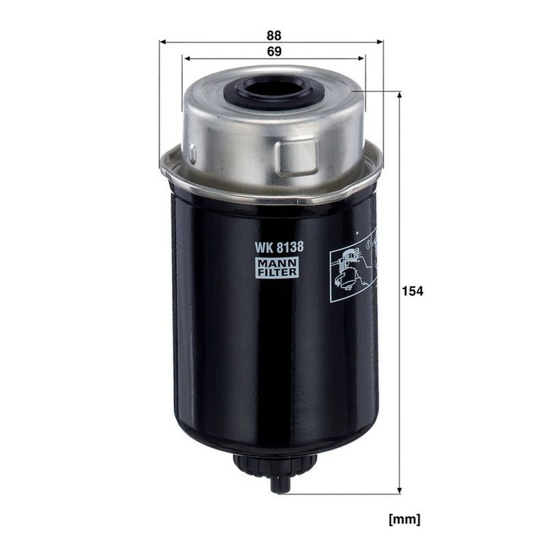 MANN-FILTER Fuel Filter Element WK 8138 OE 32925760 320A7125