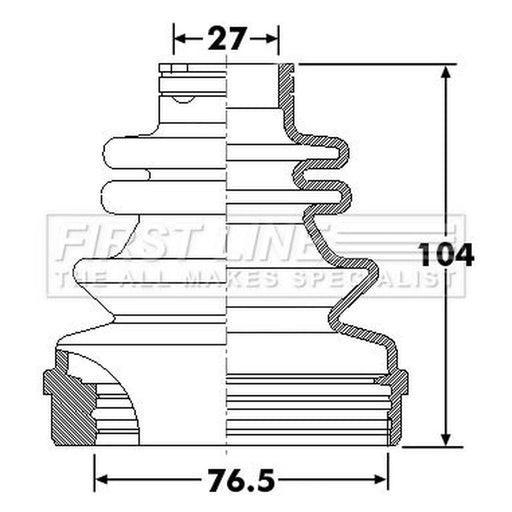 First Line Drive Shaft Bellow Kit Front Left FCB6308