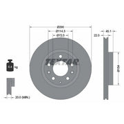 Textar 2 x Internally Vented Front Brake Discs 92175603
