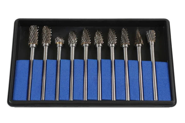 Laser Tools Tungsten Carbide Burr Set 10pc - PL