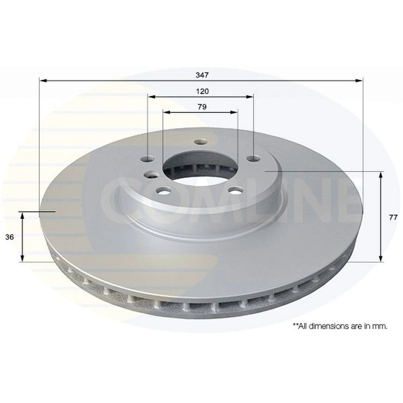 Comline 2 x Internally Vented Front Brake Discs ADC1747V