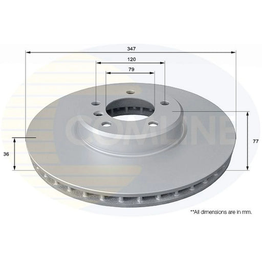 Comline 2 x Internally Vented Front Brake Discs ADC1747V