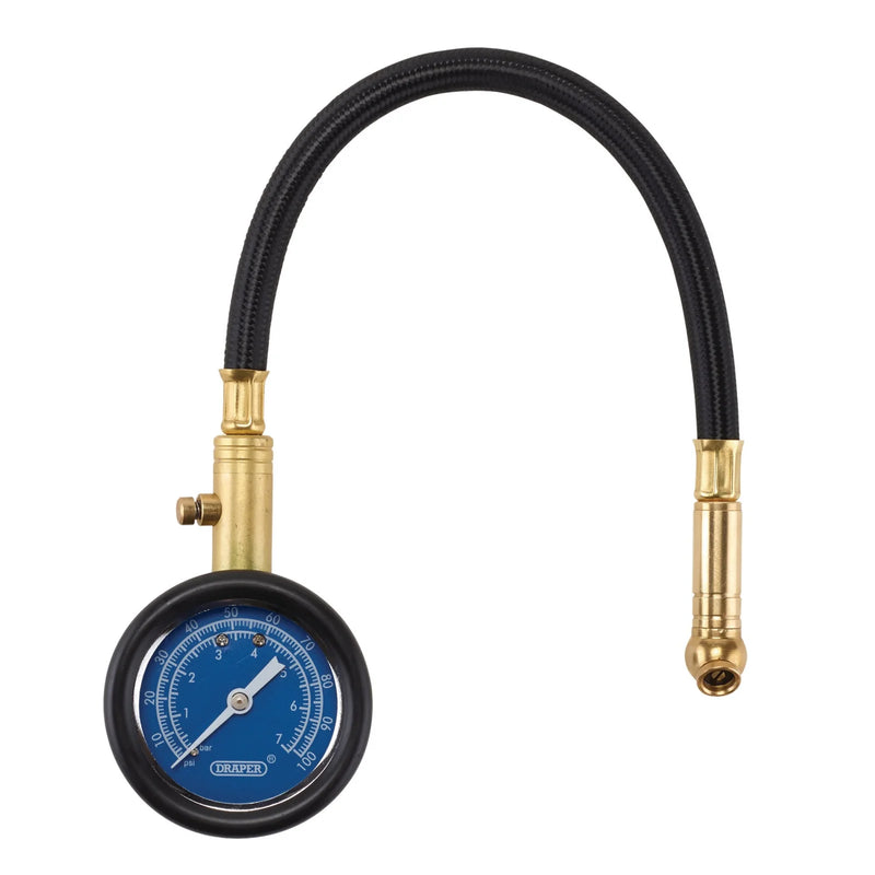 Draper Tyre Pressure Gauge with Flexible Hose 250mm