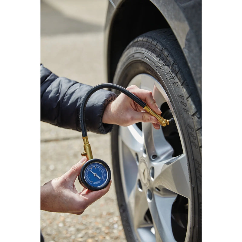 Draper Tyre Pressure Gauge with Flexible Hose 250mm