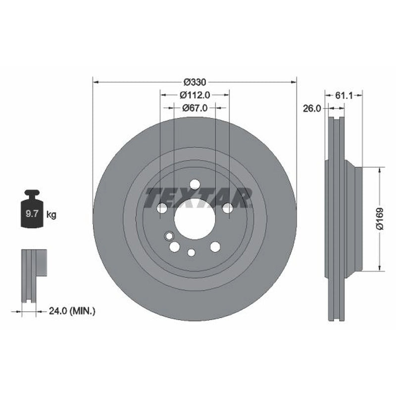 Textar 2 x Rear Brake Discs 92278303