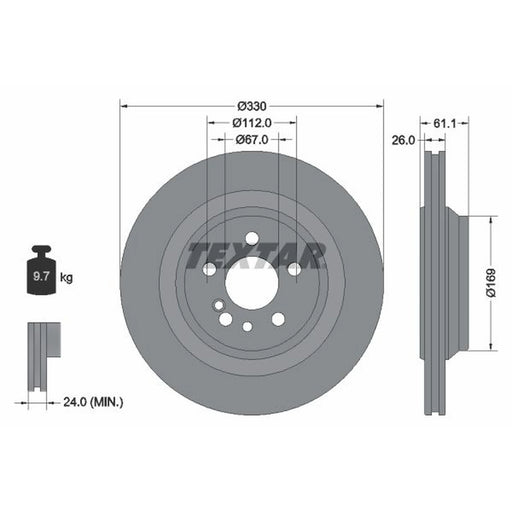Textar 2 x Rear Brake Discs 92278303