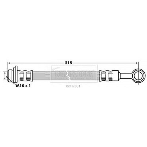 Borg & Beck Brake Hydraulic Hose Line Left BBH7031