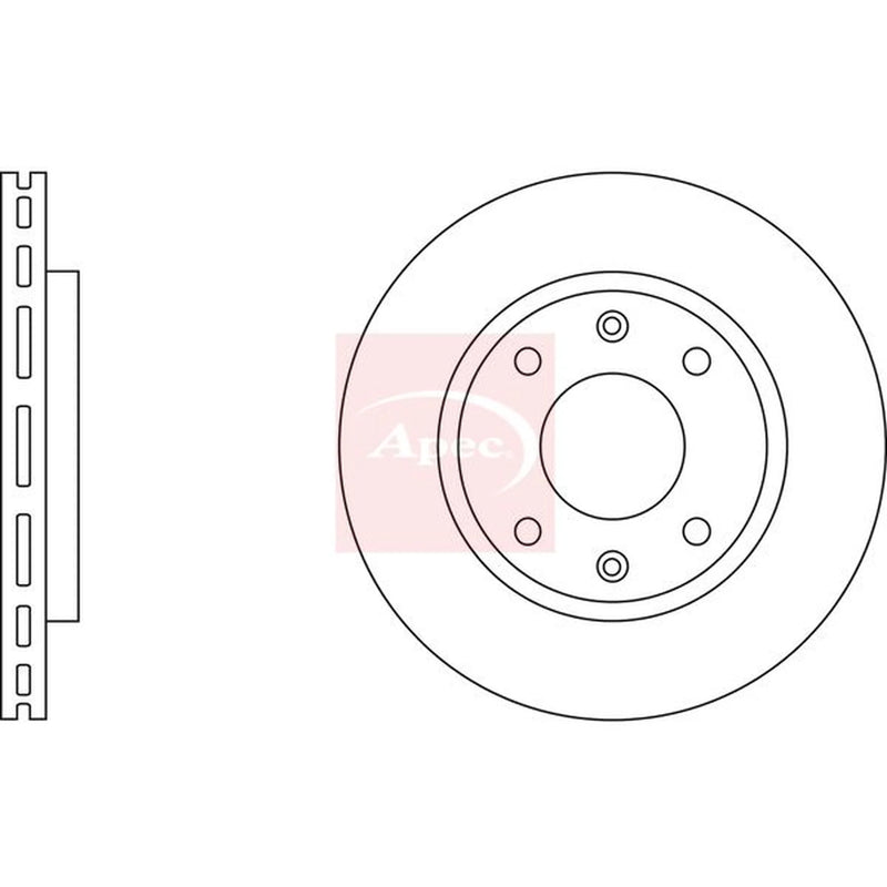 Apec 2 x Vented Front Brake Discs DSK151