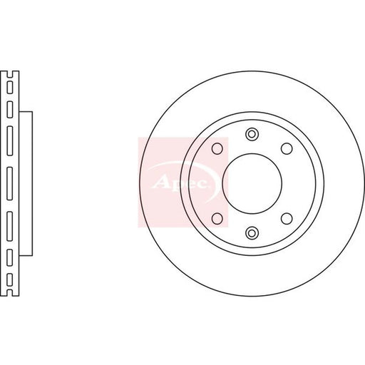 Apec 2 x Vented Front Brake Discs DSK151
