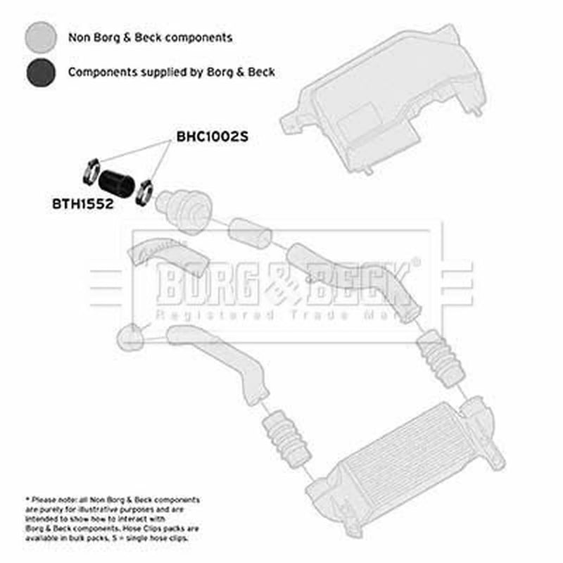 Borg & Beck Intercooler Turbo Charge Air Hose BTH1552