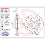 Brembo Xtra 2 x Perforated/Vented Front Brake Discs 09.7880.1X