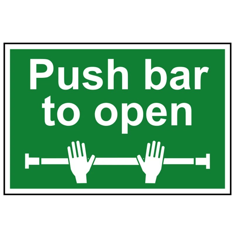 Scan Push Bar To Open - PVC Sign 300 x 200mm - 1523