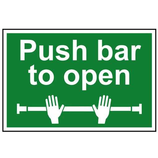 Scan Push Bar To Open - PVC Sign 300 x 200mm - 1523