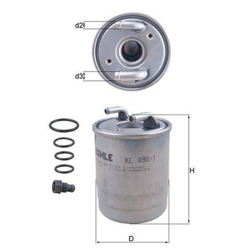 Mahle Fuel Filter Element KL 490/1D