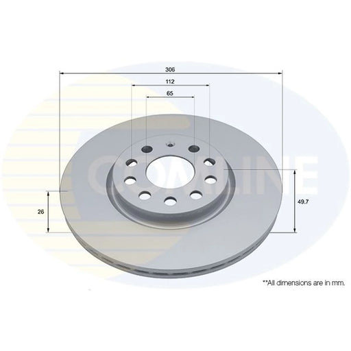 Comline 2 x Internally Vented Front Brake Discs ADC5215V