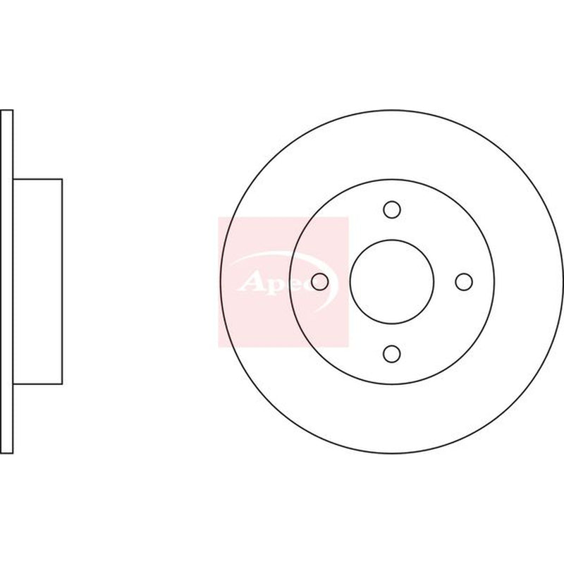 Apec 2 x Solid Rear Brake Discs DSK2162