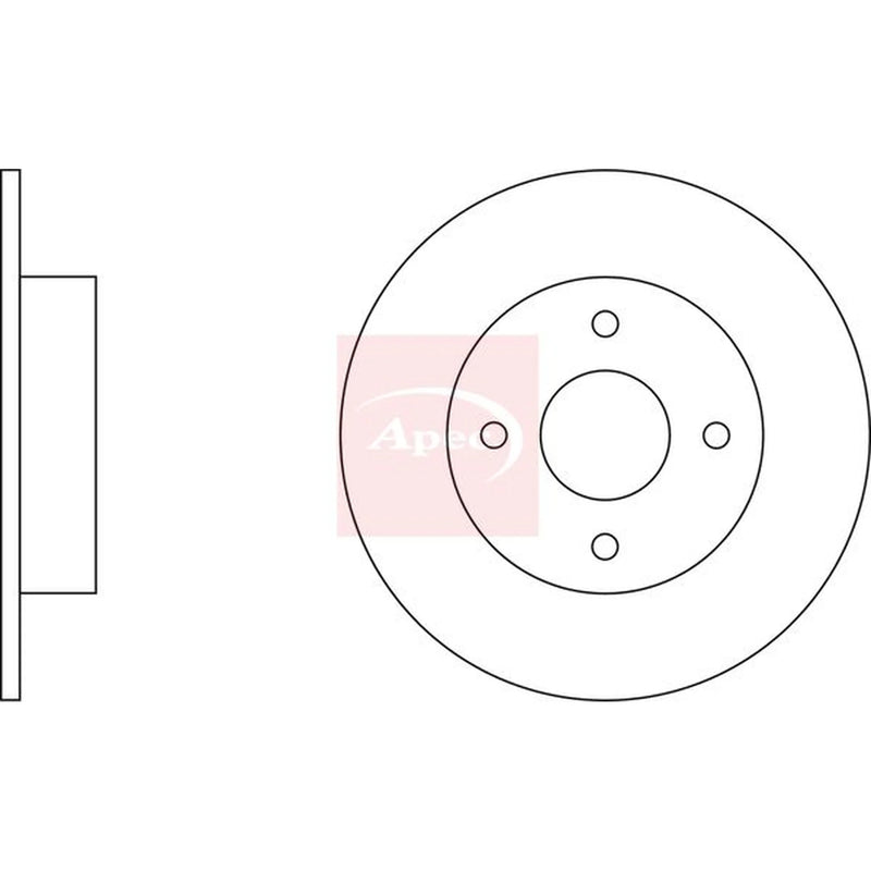 Apec 2 x Solid Rear Brake Discs DSK2162