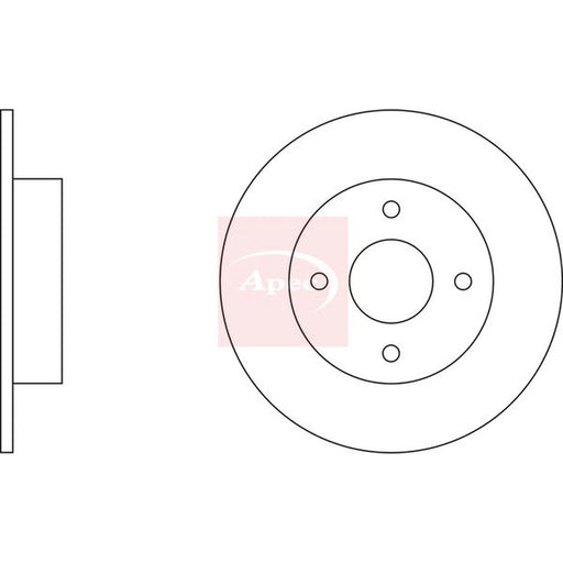 Apec 2 x Solid Rear Brake Discs DSK2162