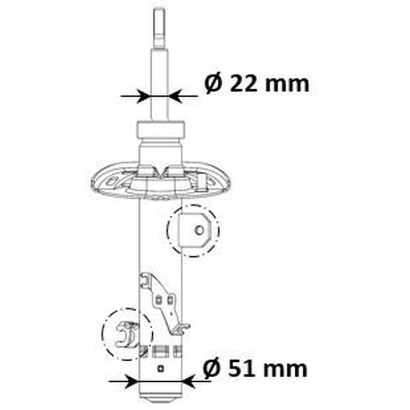 KYB Shock Absorber Damper Strut Front Left 3338061