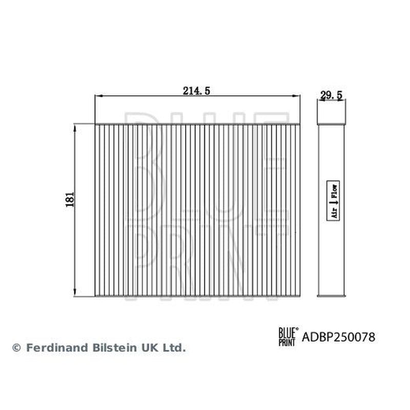Blue Print Cabin Air Filter (Pollen Filter) ADBP250078