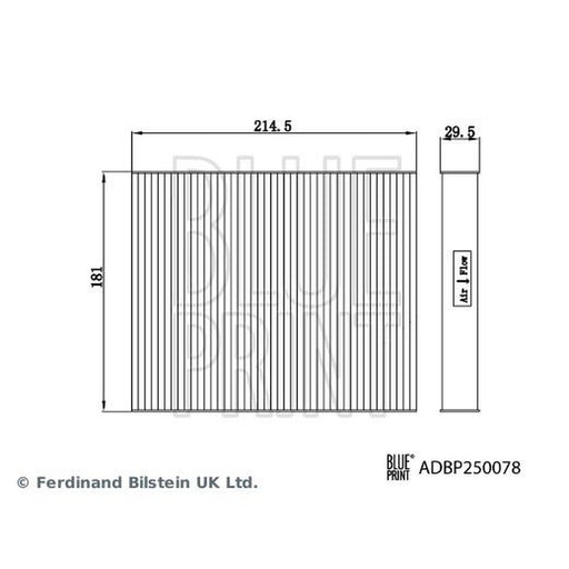 Blue Print Cabin Air Filter (Pollen Filter) ADBP250078