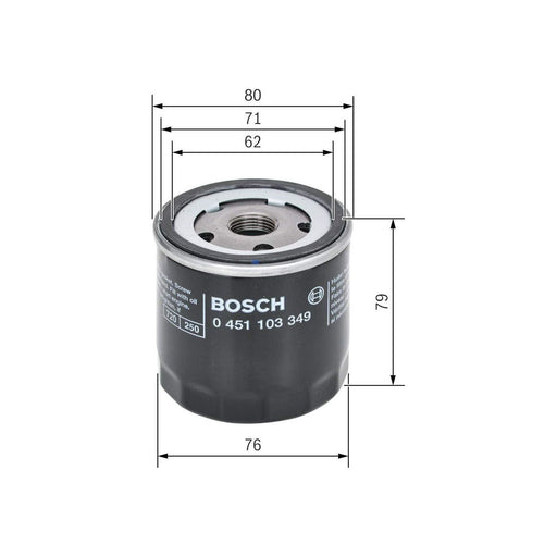 Genuine Bosch Car Oil Filter P3349 Fits Fiat Cinquecento Ie - 0.9 - 91-98 045110 Bosch  - Town Parts